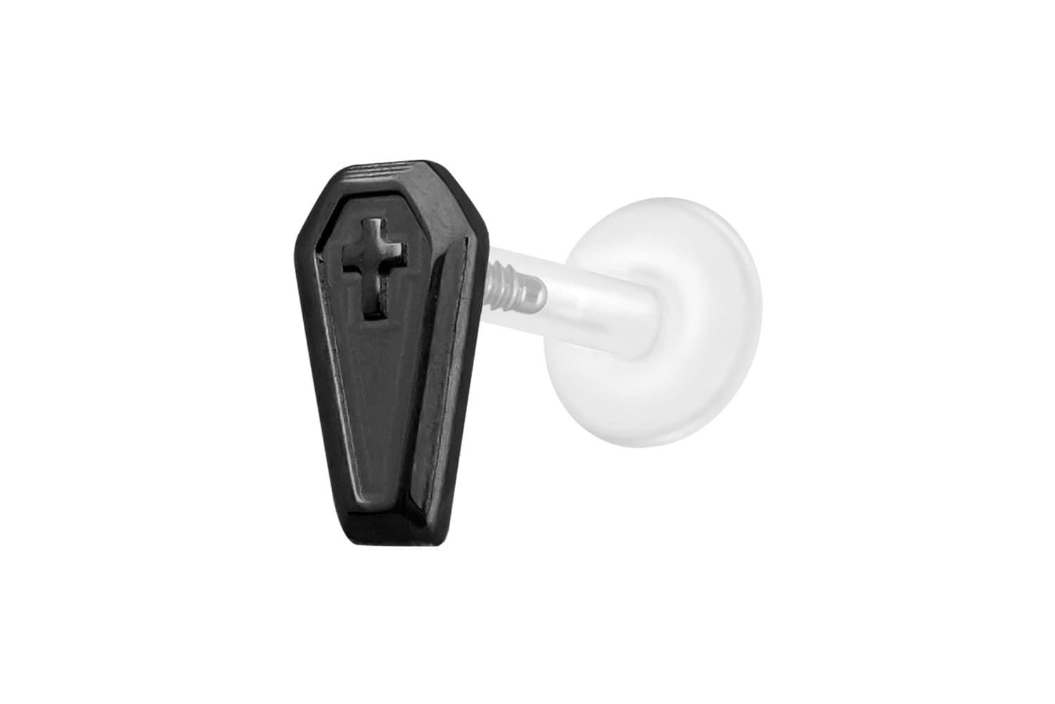 PTFE Labret Piercing mit Innengewinde + Titan-Aufsatz SARG
